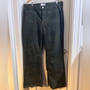 Women’s GAP Green Corduroy 70s High Rise Flare Pants 34/18R